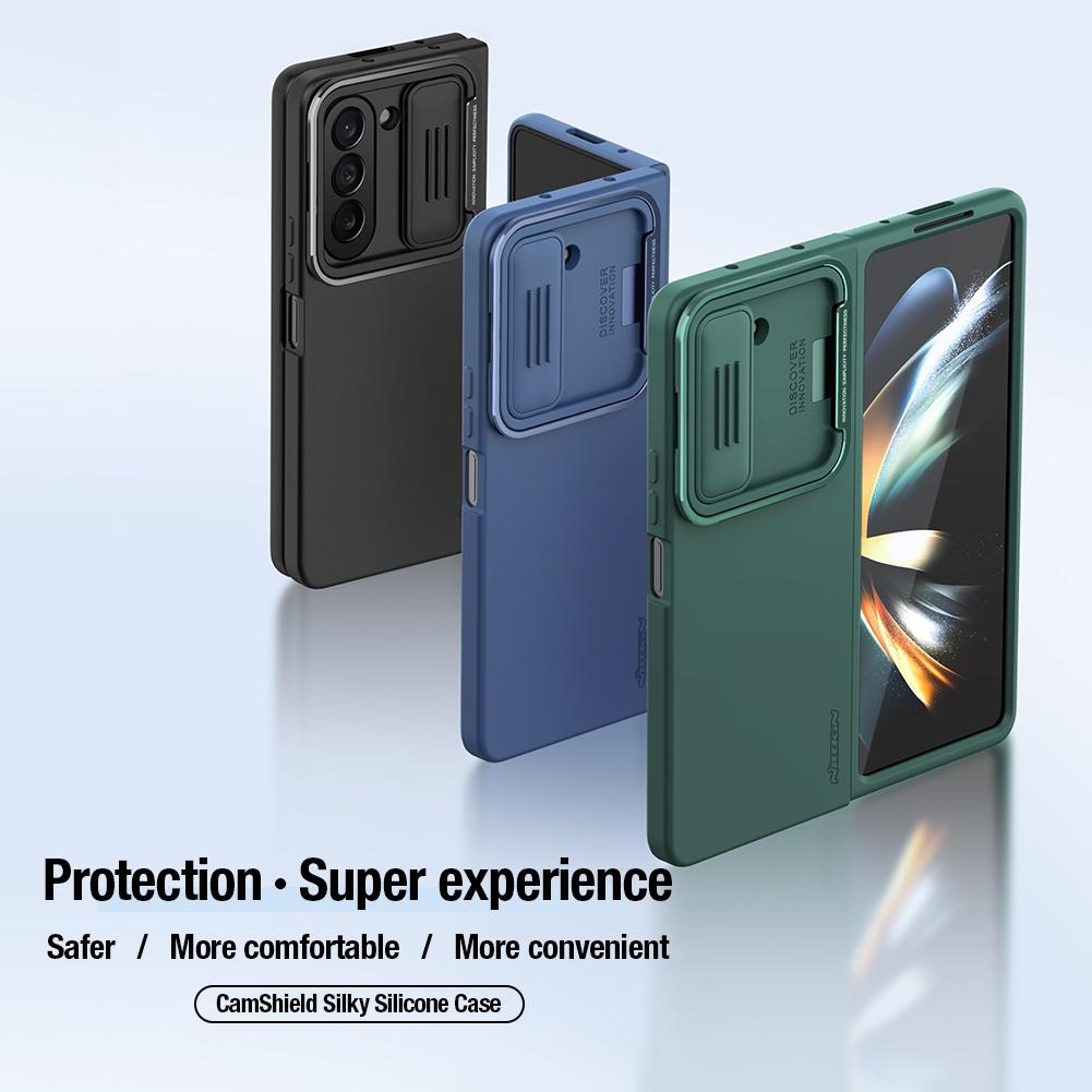 Nillkin CamShield Silky Case For Samsung Galaxy Z Fold 5 Camera Slider Liquid Silicone Shockproof Back Cover