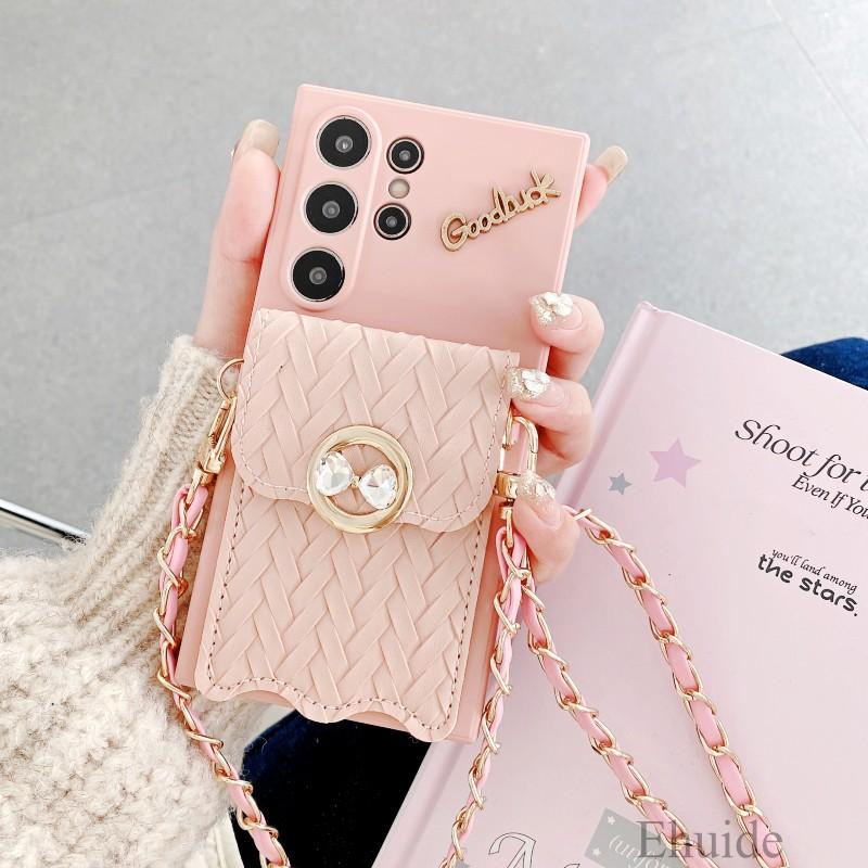

Card Case for Samsung Galaxy A56 A36 A16 A26 A06 A55 A35 A15 A54 S25 Edge Metal Leather Strap Crossbody Lanyard Wallet Bag Cover Galaxy S25