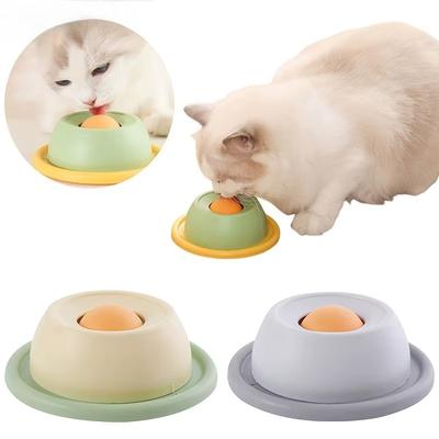 Interactive Cat Slow Feeder Toy for Cats Lickable Self-Play Snack Plate Promoting Dental Health Fun Teasing Food Bowl
