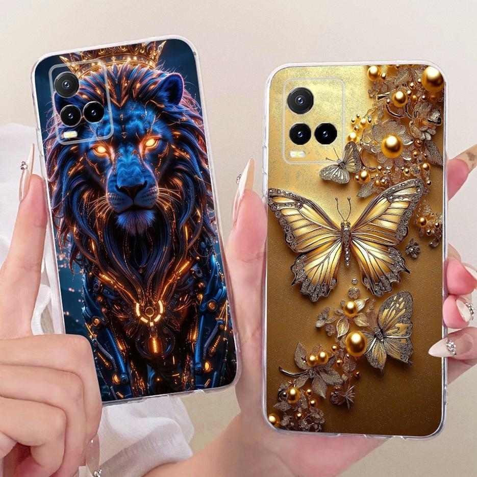 For Vivo Y33s 4G Case V2109 New Butterfly Painted Cover For Vivo Y21 Y21e Y21s Y21t Soft Silicone Case For Vivo Y33t Y 21 s Bags