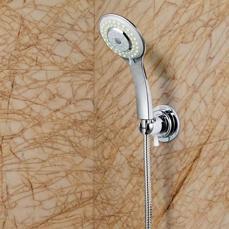 Adjustable Shower Hook Quick Releases Shower Mount For Renters Drillless Adhesive Installation On Smooth Textured Walls