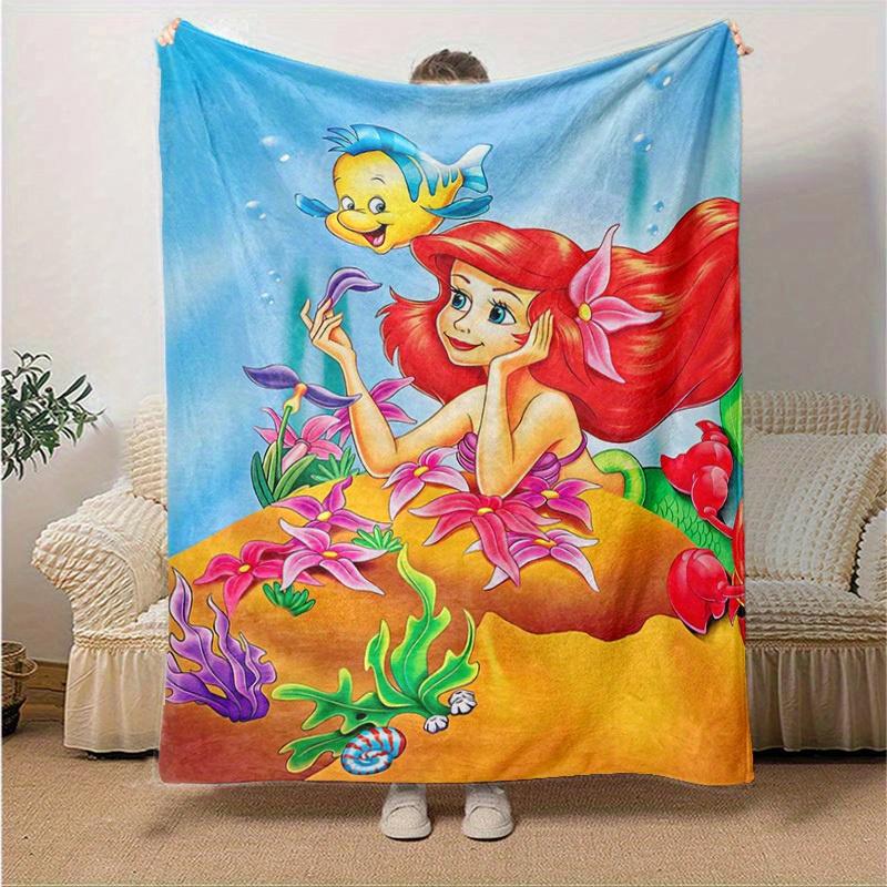 1 stuks, Prinses Ariel De Kleine Zeemeermin Onderwater Deken Huisdecoratie, Bankhoes, Buitendeken, Cadeau, Flanellen Deken, Geschikt voor Bed
