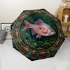 Underwater Serenity pattern umbrella, portable and foldable design, 8 ribs, a casual accessory for Halloween, Christmas, and birthday gifts.