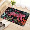 Tropical Pink Leopard Non-Slip Floor Mat -Indoor and Outdoor Absorbent Foot Mat Suitable for Home Decoration,Durable and Stylish