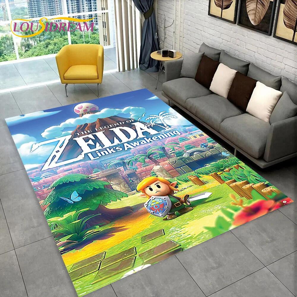 3D Z-Zelda2 HD Link Spiel Cartoon Teppich Teppich für Schlafzimmer Wohnzimmer Zuhause Sofa Dekoration, Kinder Spielen Große Dekor Bodenmatte