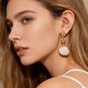 Fashion Chic Shell Pendant Earrings for Women Stainless Steel Long Dangle Earrings Waterproof Summer Jewelry Accessories