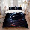 3pcs Anime Cat Galaxy Bedding Set - Includes One Quilt Cover and Two Pillowcases (No Fillers) - Perfect for Bedroom Decor and Guest Room Acc