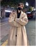 Men's British Style Mid-Length Wool Trench Coat - Autumn High-End Knee-Length Overcoat