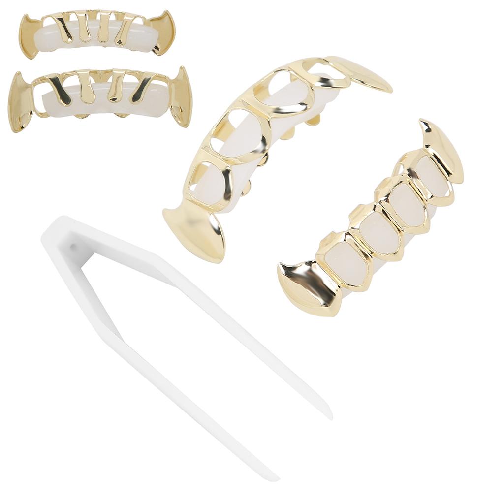 Hollow Plating Teeth Brace Fashionable Metal Teeth Decoration Jewelry for Party