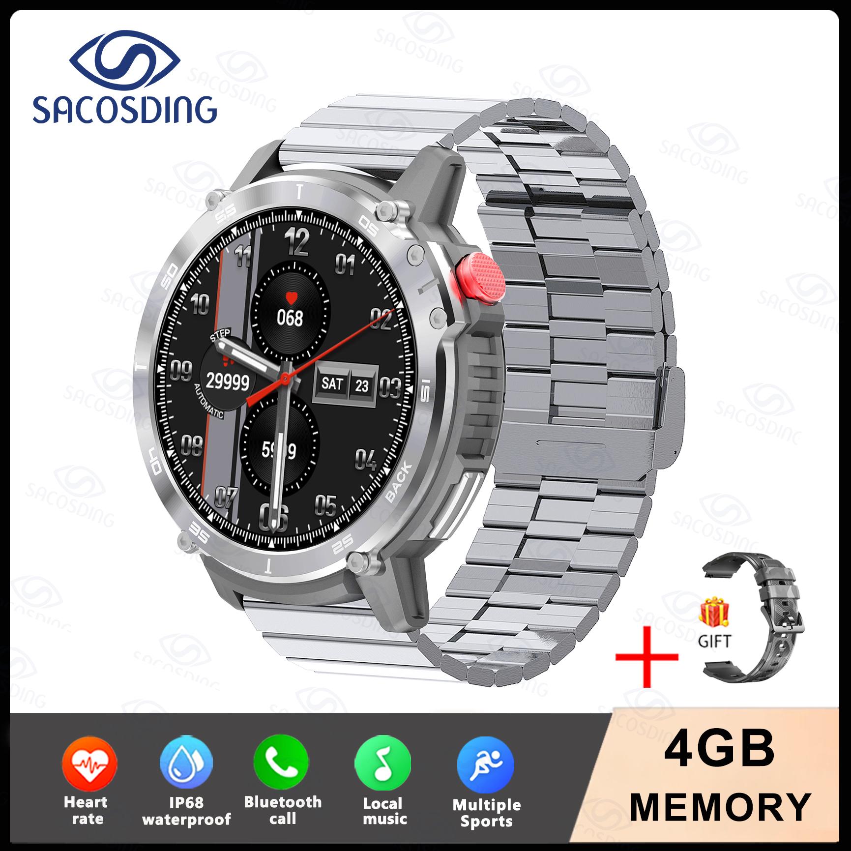

SACOSDING Apollo-05r 4G ROM 1G RAM 1.60 Новий смарт-годинник Чоловічий дисплей Голосові виклики Спортивні годинники Відтворення локальної музики IP68 Водонепроникний розумний годинник срібний