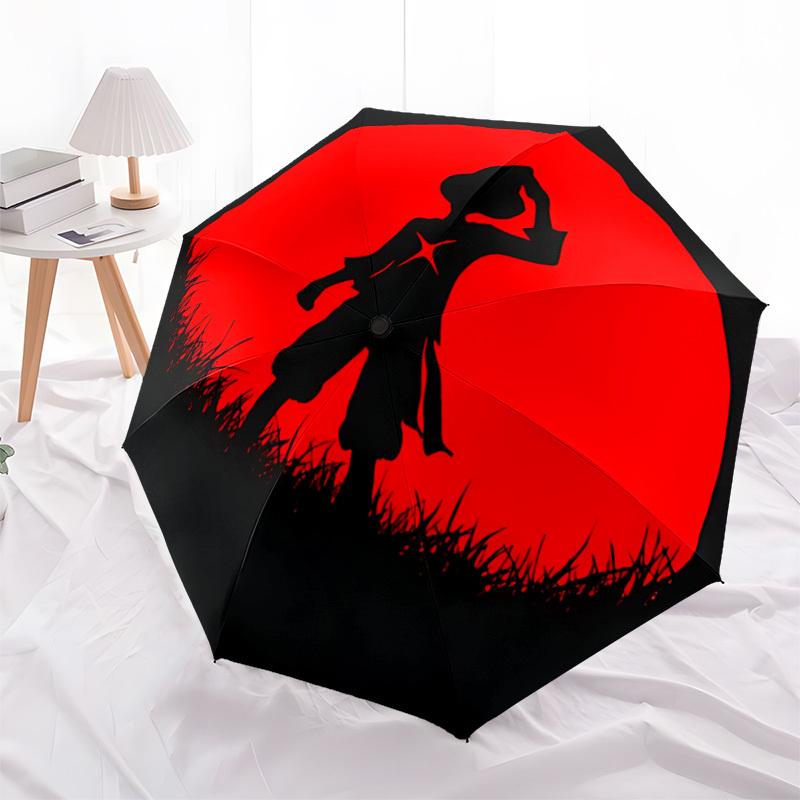 Luffy One Piece Automatic Folding Umbrella with Sturdy Iron Frame, Portable Compact Travel Umbrella All-Season Use Parties013
