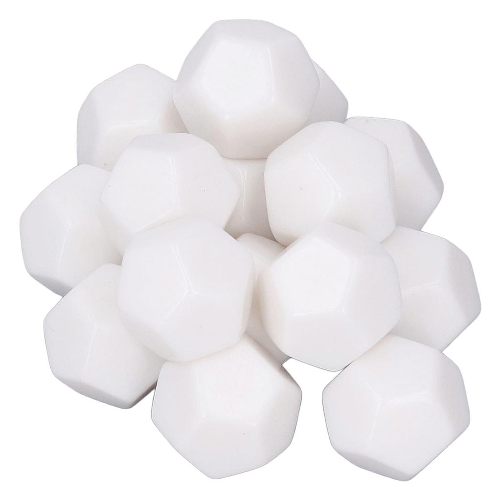 30PCS 12 Sided Blank Dice Plastic Write On Teaching Dice Cubes Polyhedral Dice Kit for Entertainment Education 2.2cm White