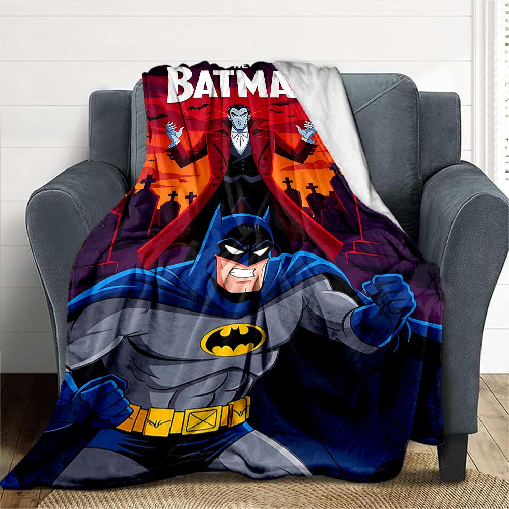 1PC Batman Outdoor Blanket Lightweight Flannel, Soft & Warm, All-Season, Outdoor, Camping, Living Room, Office, L1106059
