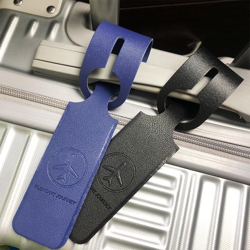 Double-sided Leather Luggage Tag with Cardstock Strap