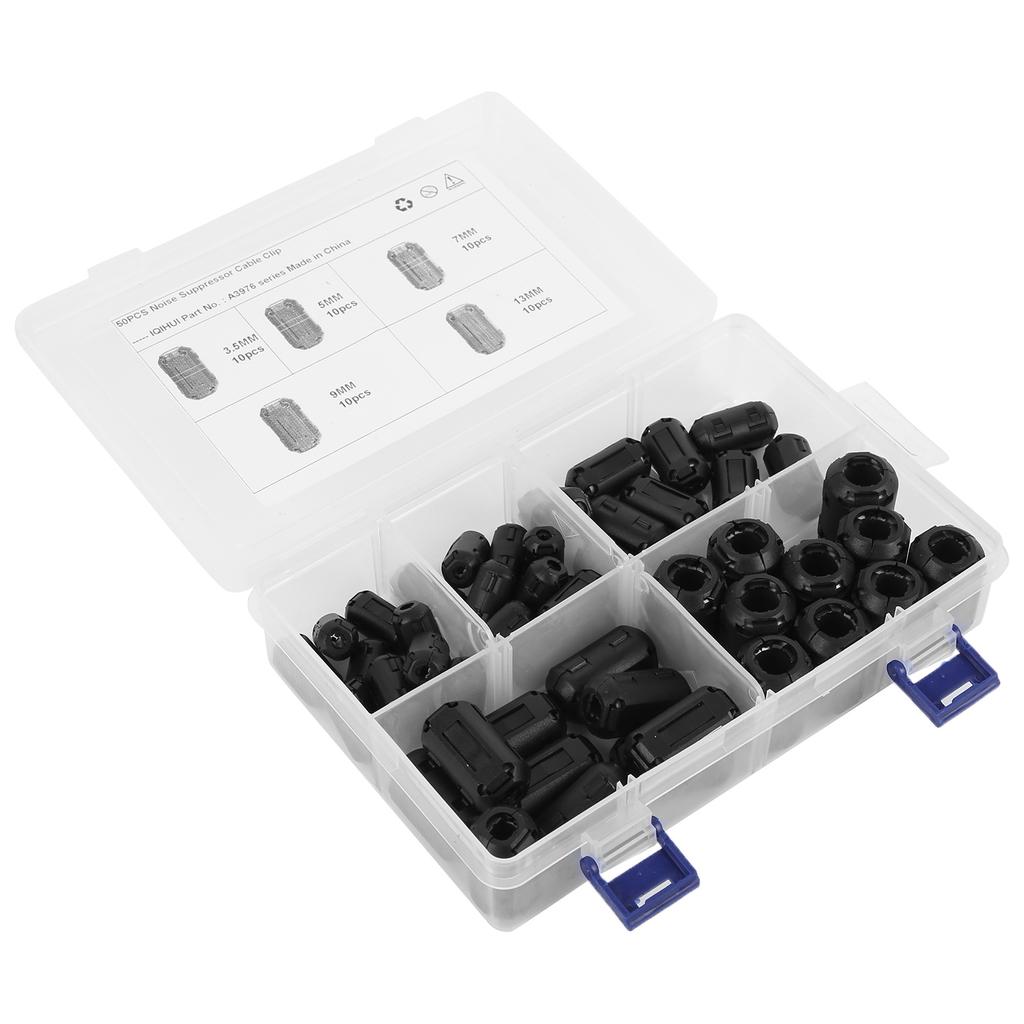 50pcs Noise Suppressor Filter Clip Type AntiInterference for Car RV Audio Cable Power Cord