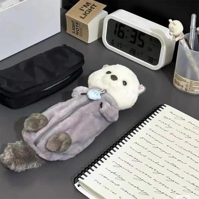 1 Stück Kreatives Seeotter Plüsch Mäppchen Ins Hochattraktiver Stifthalter Niedliche Stiftetasche Schultaschen Schreibwaren