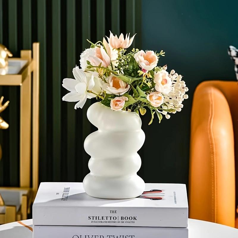1PC Plastic Spiral White Vase Hydroponic Pot Vase Decoration Home Desk Decorative Vases for Flowers Decoration Maison Floreros