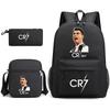 Large Capacity Schoolbag with Shoulder Strap; Student Three-piece Pencil Case Set