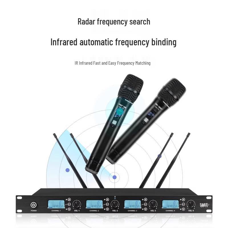 Xianke OK-79 UHF Wireless Conference Microphone Set – One-to-Four Handheld, Gooseneck, and Headset Options with Anti-Howling Technology.
