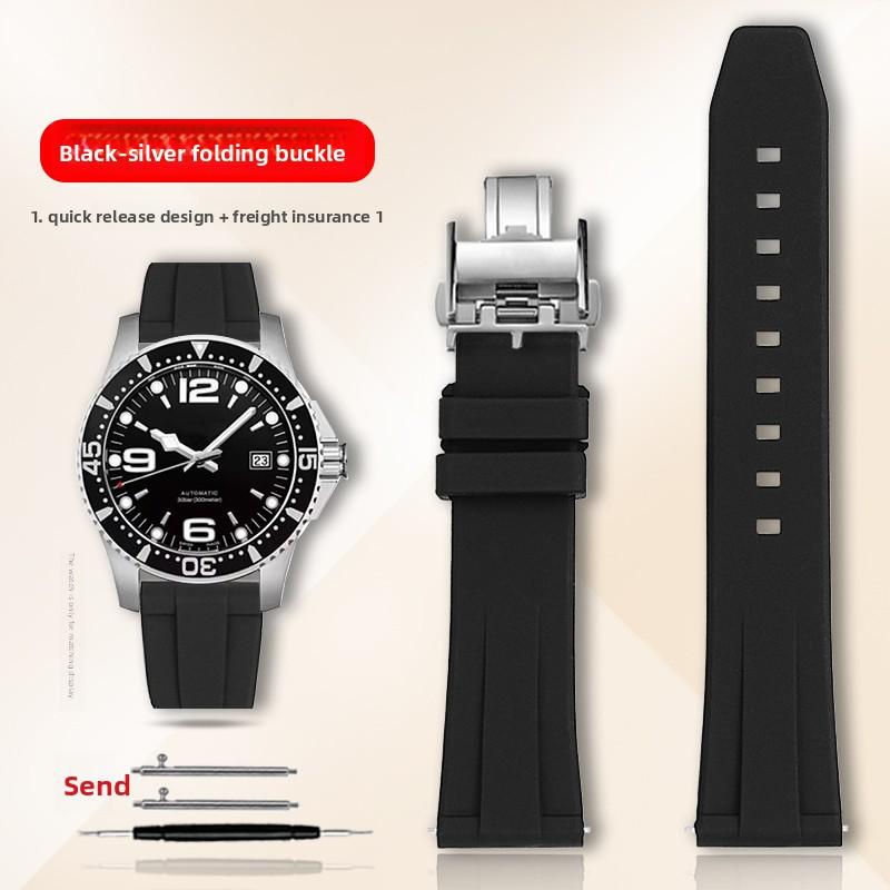 19/20/21/22mm For Longines Conquest HydroConquest L3.781 642 742 782 Quick Release Rubber Watchband Sports Diving Silicone Strap