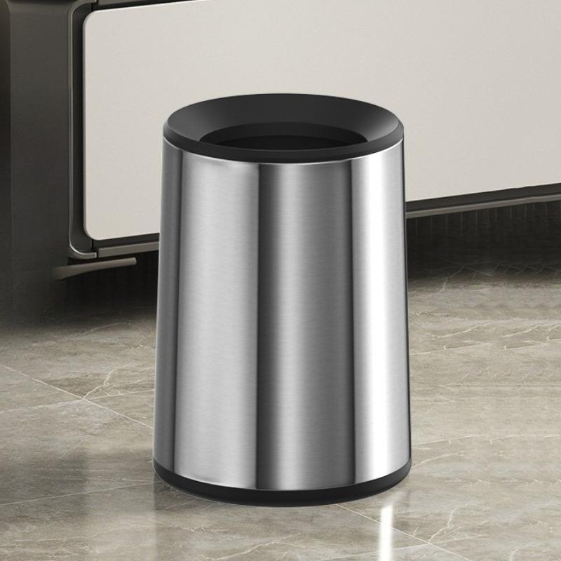 Stainless Steel Trash Bin Large Capacity Built In Double Layer Lidless Waste Bins Bathroom Kitchen Wastebasket Home Supplies