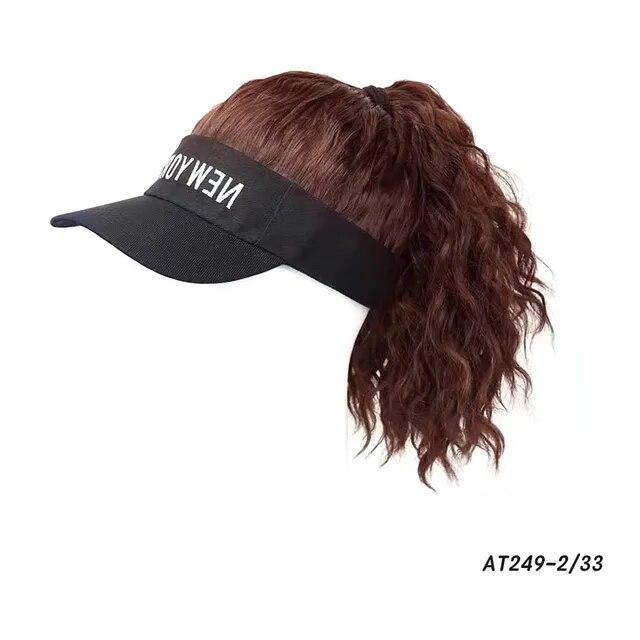 Pălărie Perucă cu păr sintetic Pălărie de soare de vară șapcă de baseball Păr scurt ondulat și ondulat posturi pentru femei Moda