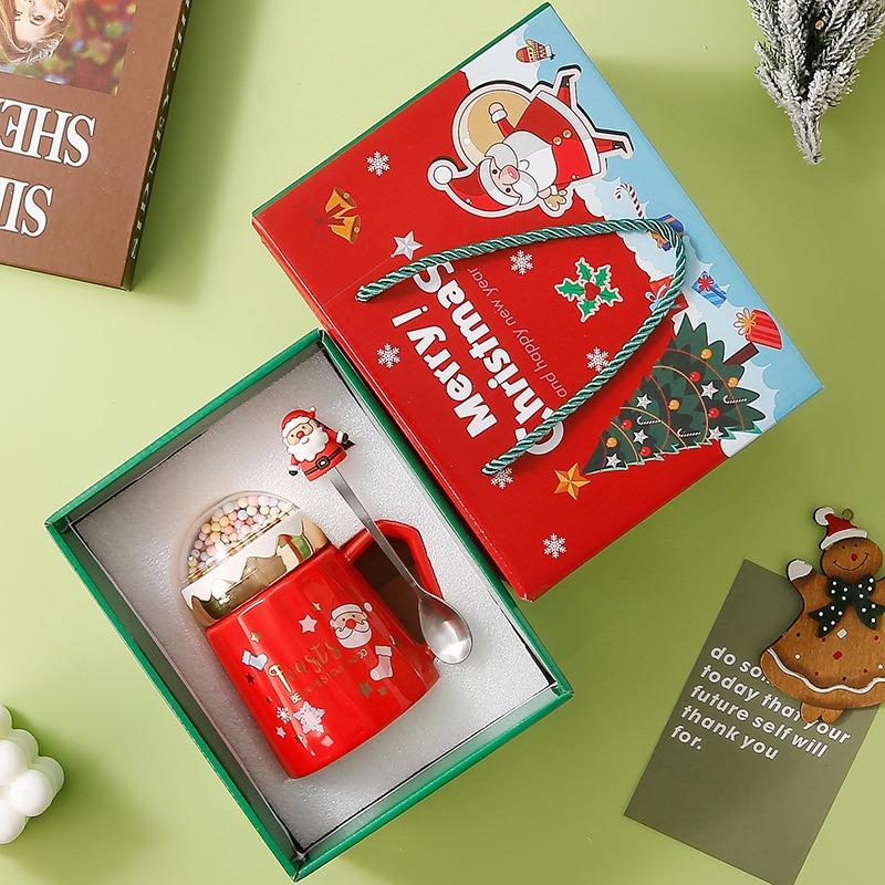 Kubek świąteczny, kubek, kubek ceramiczny, kubek wody pitnej z pokrywką, prezent biurowy, filiżanka kawy, filiżanka herbaty, kubek mleka