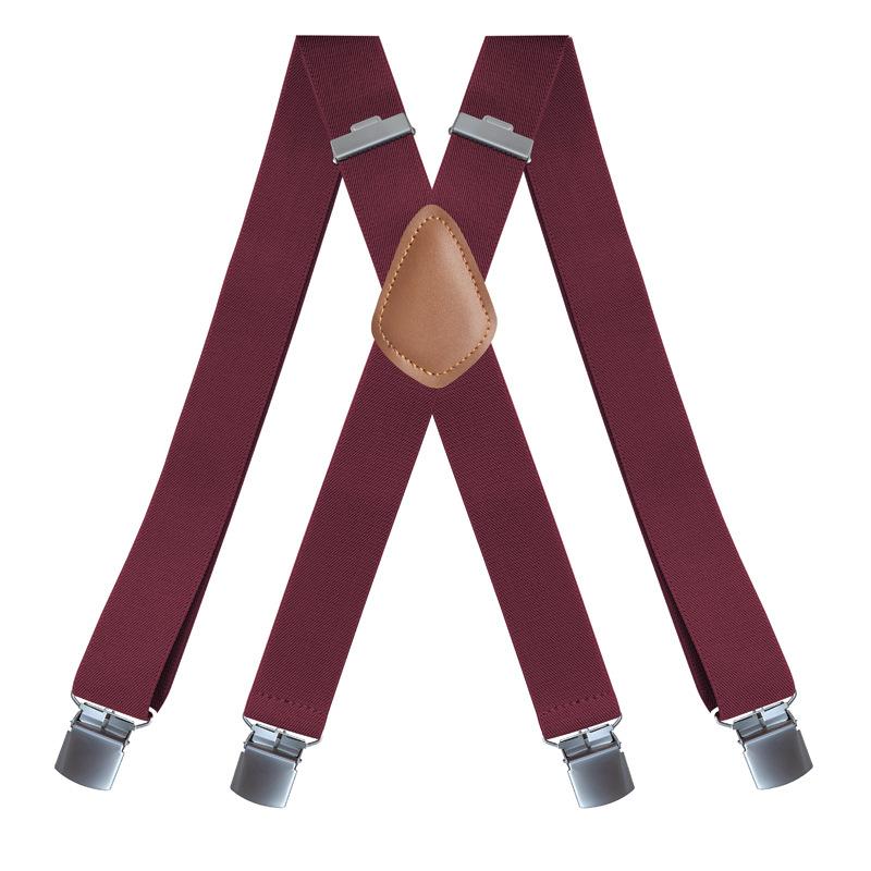 Elastische Hosenträger für Erwachsene mit 4 Clips für Herren und Damen, Hosenträger-Clips, 23 Farben optional