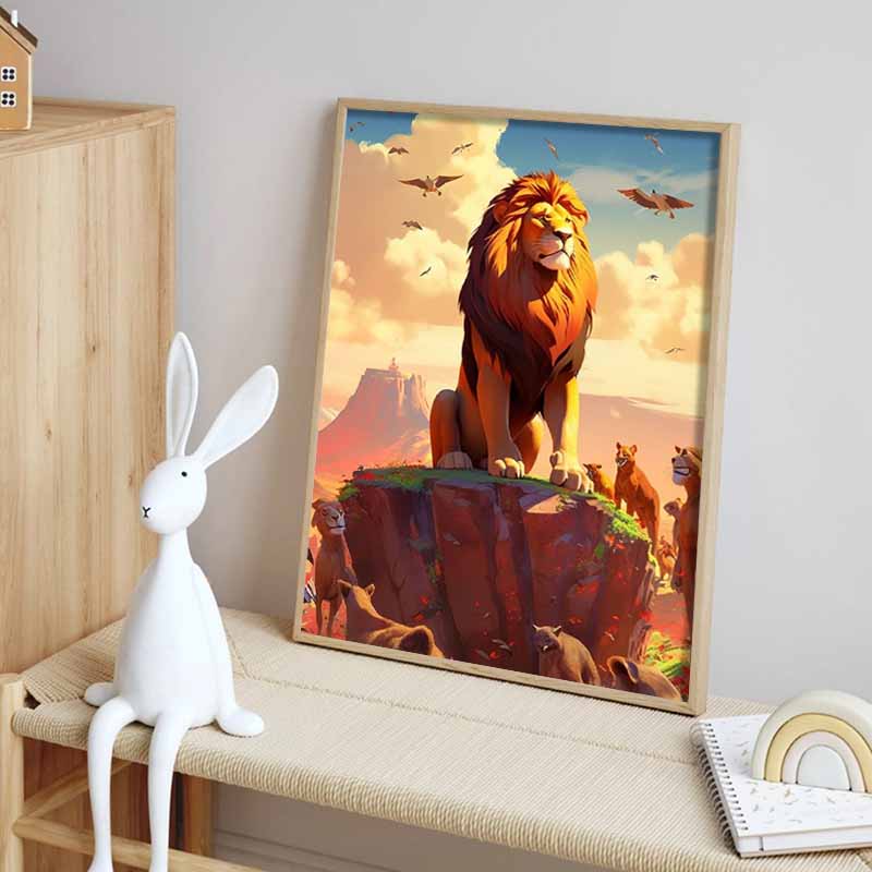 Disney 5D DIY Diamond Painting The Lion King Pride Stone Classic Scene Illustration Cartoon Full Diamond Mosaic Diamond Painting Art WallDecorationSet