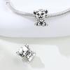 925 Silver Little Tiger Animal Guardian Pendants Bracelet Charms Fit Jewelry Party Beads DIY Fine Gifts