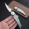 All-steel mini blade knife Portable outdoor camping Barbecue knife Multi-functional home folding fruit knife Kitchen travel tool