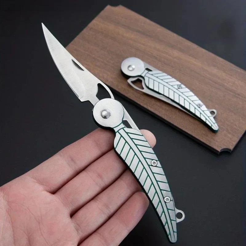 All-steel mini blade knife Portable outdoor camping Barbecue knife Multi-functional home folding fruit knife Kitchen travel tool