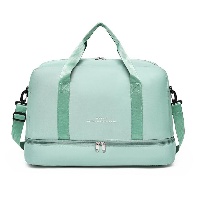 Resväska med hög kapacitet för gränsöverskridande resor med skofack, resväskefäste, hand- och crossbody-bärningsalternativ