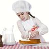 Kids Chef Hat and Apron Set Adjustable Neck Strap Elastic Band Front Pocket Durable Polyester Ideal for Cooking Baking Painting