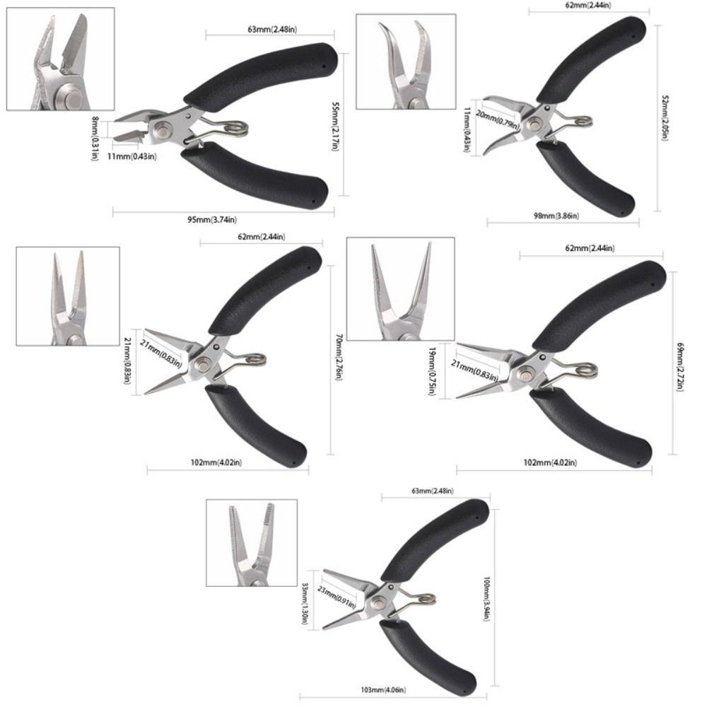 Stainless Steel Jewelry Pliers Toothless Sharp Diagonal Pliers Manual Straight Long Nose Long Nose Pliers Jewelry Findings