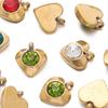 10pcs Gold Color Stainless Steel with Crystal Rhinestone Charms Heart Pendants for DIY Necklace Earrings Charm Jewelry Making
