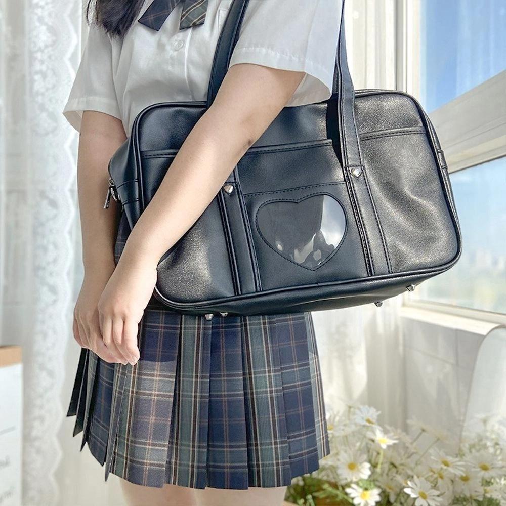 Large Capacity JK Tote Bag PU Leather Underarm Bag JK Uniform Shoulder Bag  Student Girls Gift