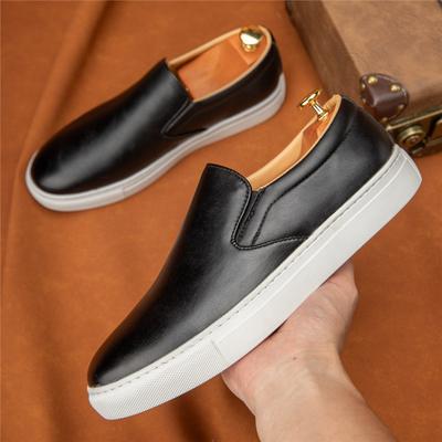 Fashion Designer New Men Slip On Loafter Men's Black Brown Leather Shoes Male Walking Sneakers Tenis Masculino Zapatos Hombre