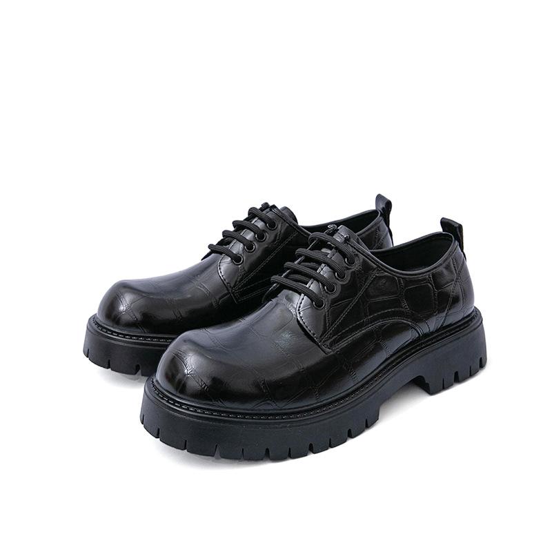Korean version of trend-increasing business leather shoes 2025 spring new Guochao youth versatile comfortable commuting casual leather shoes