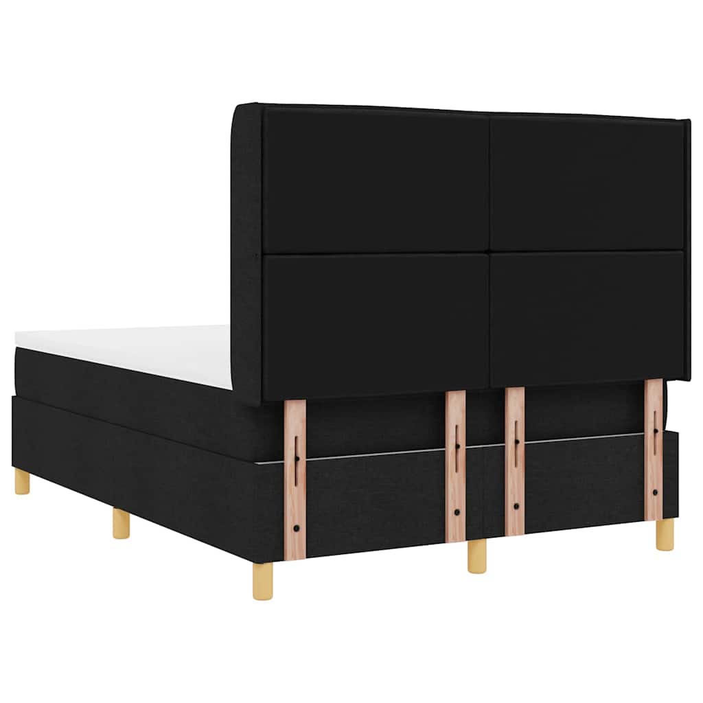 Box Spring Bed with Mattress Black 140 x 190 cm Fabric