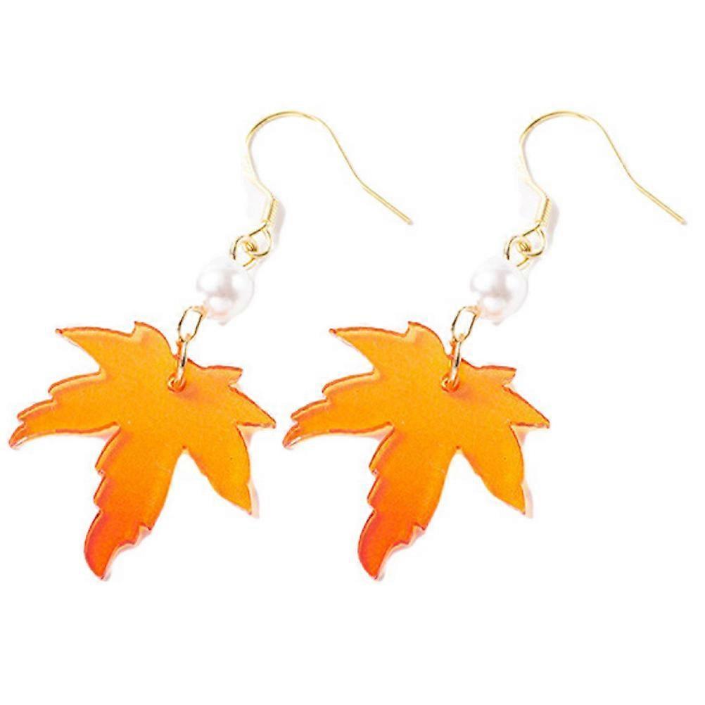Maple Leaf Earrings For Women Autumn Earrings Fall Season Theme Dangle Fashion Accessory Acrylic 2.5x2.3CM 1 Pair