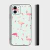 Flamingo Phone Case For IPhone 17 Air 16 15 14 13 Pro Max 11 12 Black Silicone Cover