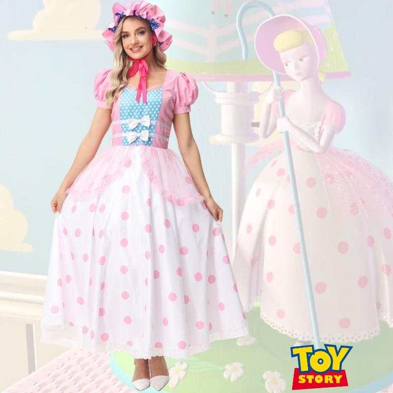 Pink Polka Dot Shepherdess Adult Cosplay Costume For Halloween Ymks Brand