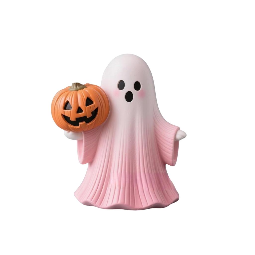 Halloween Pink/ Pumpkin Ghost/ Resin Craft Ornament Cute Style Three Dimensional Decoration Cute And Eye Catching