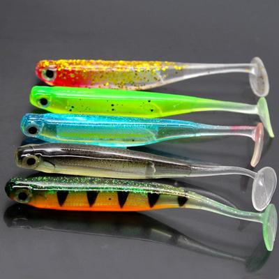 Poisson Arc-en-ciel 3D Queue en T Leurre Souple: 9cm/5g ou 7cm/2g, avec Feuille d'Aluminium Réfléchissante Intégrée à Haute Luminosité.