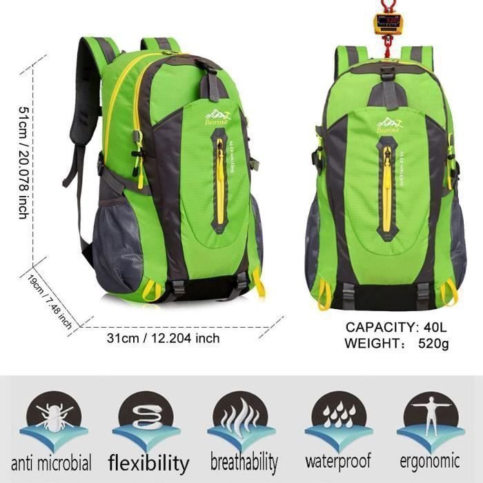 Backpack - NEW - 40L - Water Resistant - Lightweight - Casual