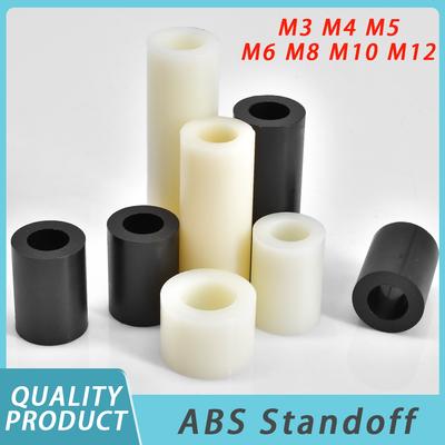 20-50 Stück Weiß/Schwarz ABS Nicht-Gewindebuchse M3 M4 M5 M6 M8 M10 M12 Rund Hohl Nylon ABS Abstandshalter Unterlegscheibe PCB Platine Abstandshalter