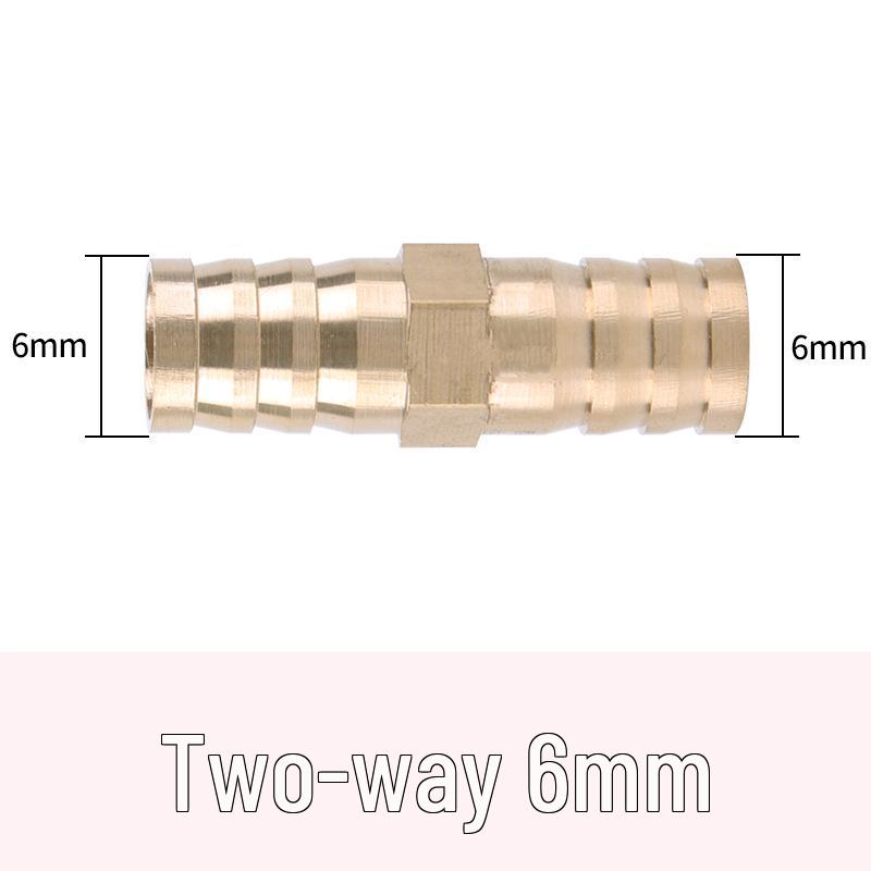 Brass Green Head Pagoda Straight-Through 2-Way or 4-Way Tee Fitting, Compatible with 6-16mm Tubing