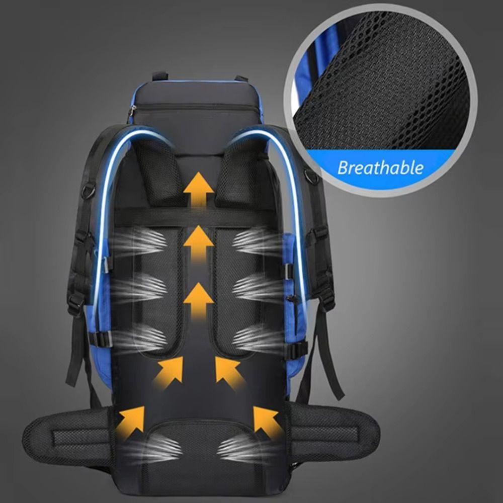 90L Large Capacity Oxford Cloth Backpack Water Repellent Double-Shoulder Bag Mountaineering Hiking
