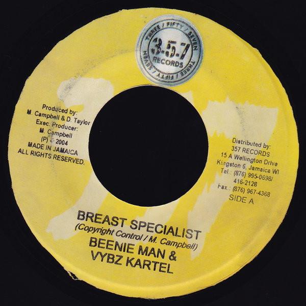 7inch Record BEENIE MAN & VYBZ KARTEL - Breast Specialist NONE 357 Records 2004 Jamaica Reggae, Ska & Dub Used